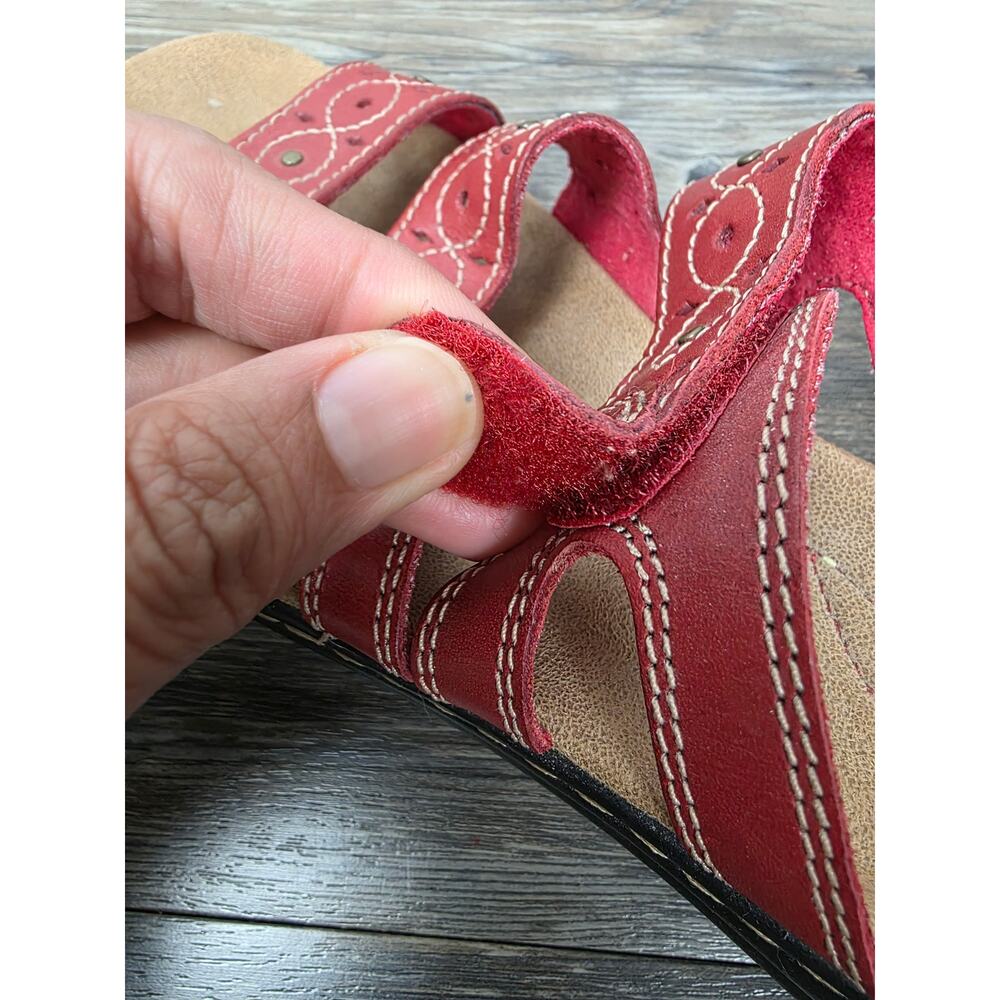 Clarks Collection Laurieann Emma Red Strappy Comfort Sandals - 9.5 - Picture 5 of 8